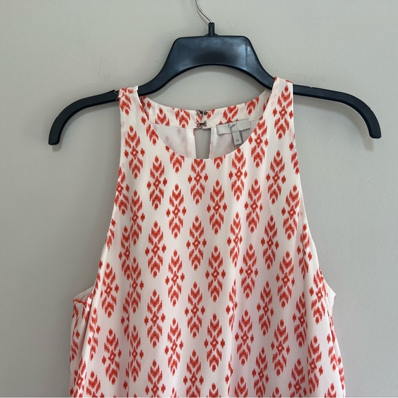 Joie Diega 100% Silk Self Tie Halter Neckline Mini Dress, Orange White, M - Picture 5 of 9